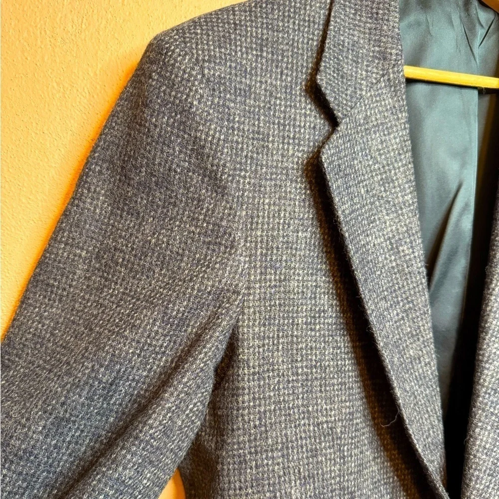 Barrington Vintage Men's Wool Suit Coat 2 Button Single Brst Dark Blue Size 42L
